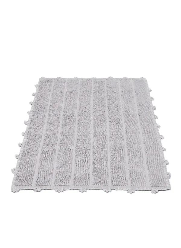 Ecocotton Kamila Badmat 100% Biologisch Katoen Handgeborduurd Grijs 50x80 Cm