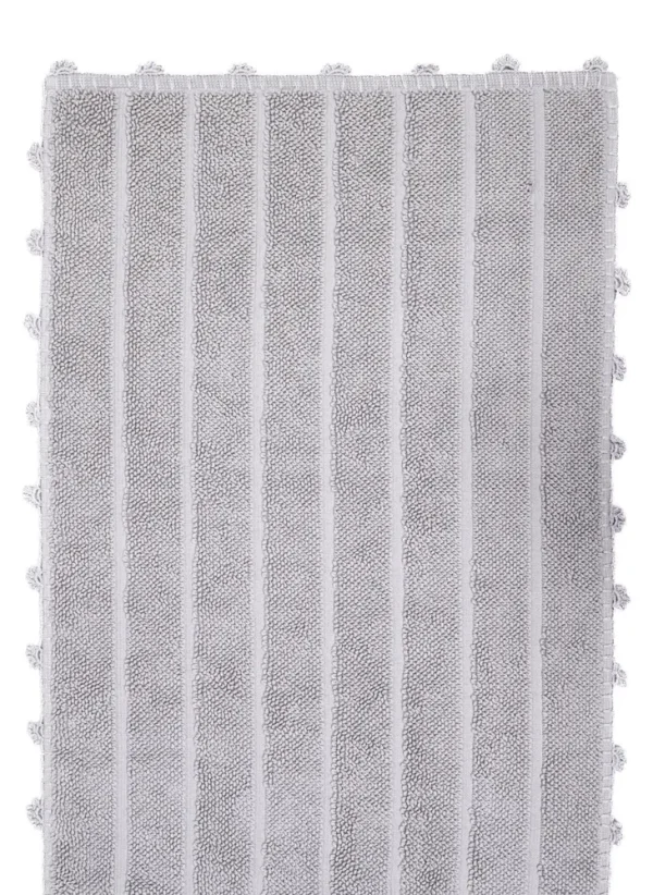 Ecocotton Kamila Badmat 100% Biologisch Katoen Handgeborduurd Grijs 50x80 Cm