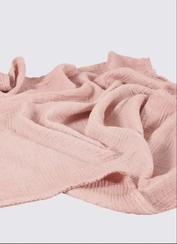Ecocotton Berin Baby Sprei 100% Organisch Katoen Mousseline Handgeborduurd Poeder 100x100 Cm