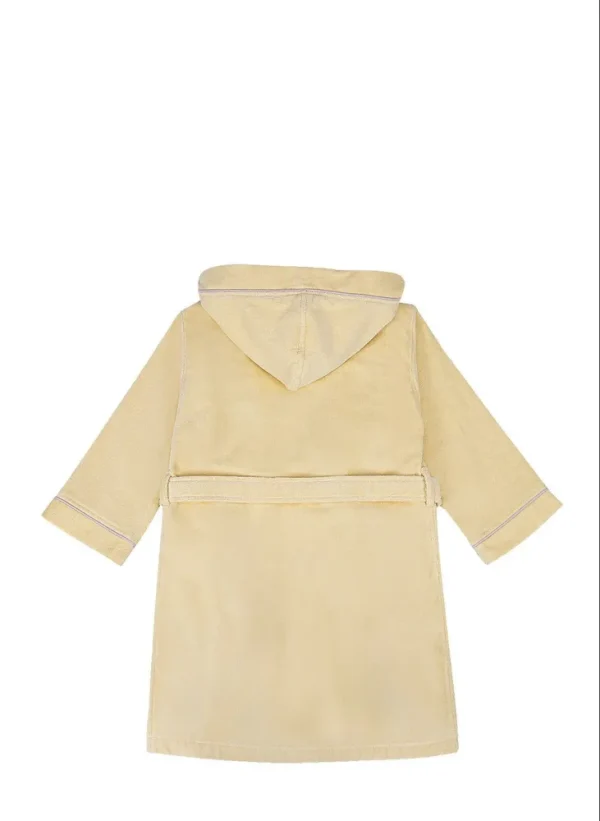 Ecocotton Carnaval Unisex Kinderbadjas 100% Biologisch Katoen Geborduurd Geel
