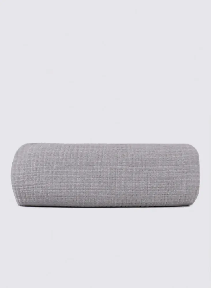 Ecocotton Kayra Baby sprei 100% organisch katoen Mousseline Handgeborduurd Grijs 100x100 Cm - Afbeelding 1