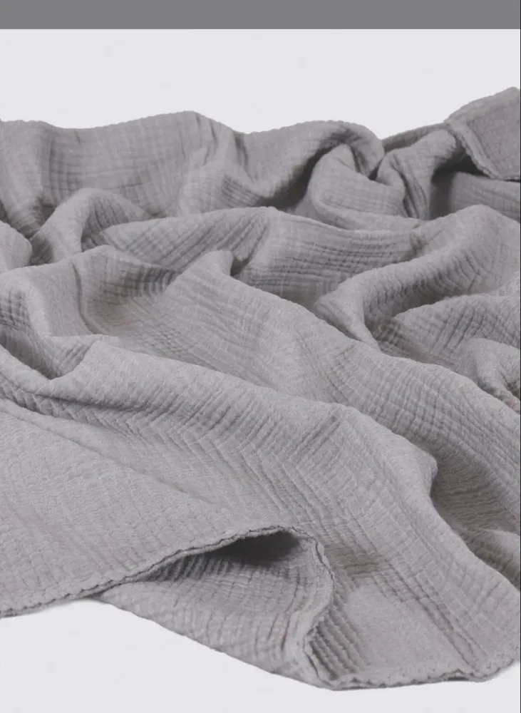 Ecocotton Kayra Baby sprei 100% organisch katoen Mousseline Handgeborduurd Grijs 100x100 Cm - Afbeelding 5