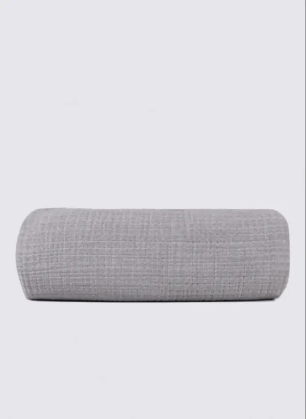 Ecocotton Kayra Baby sprei 100% organisch katoen Mousseline Handgeborduurd Grijs 120x170 Cm
