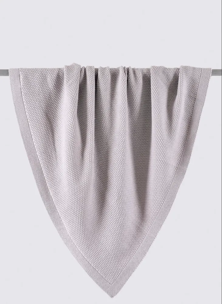 Ecocotton Baby Smile Babydeken 100% Biologisch Gebreid Katoen Grijs 80x90 Cm