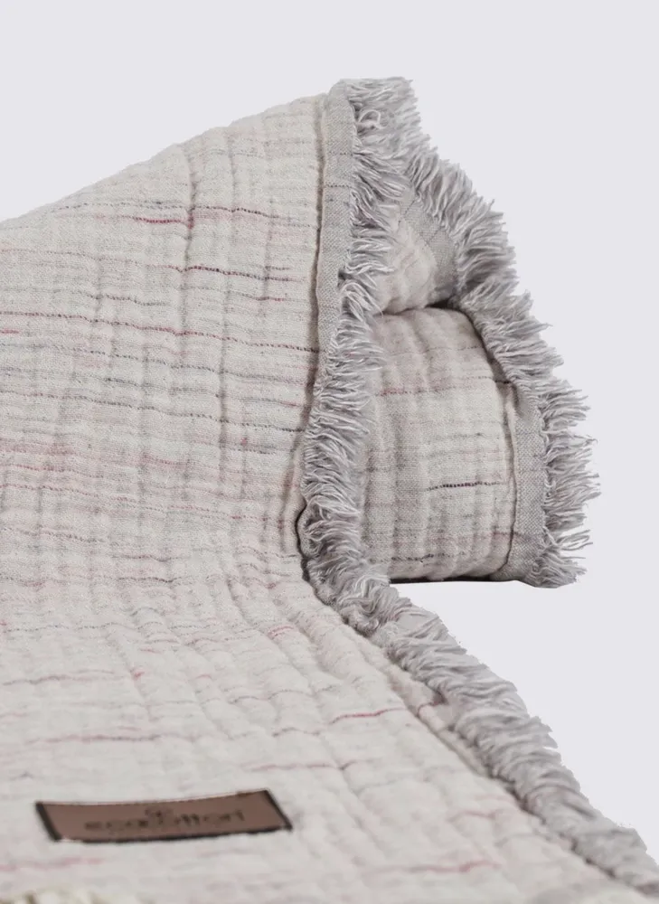 Ecocotton Muna éénpersoons sprei 100% organisch katoen Inject Grey-Purple 160x240 Cm - Afbeelding 5