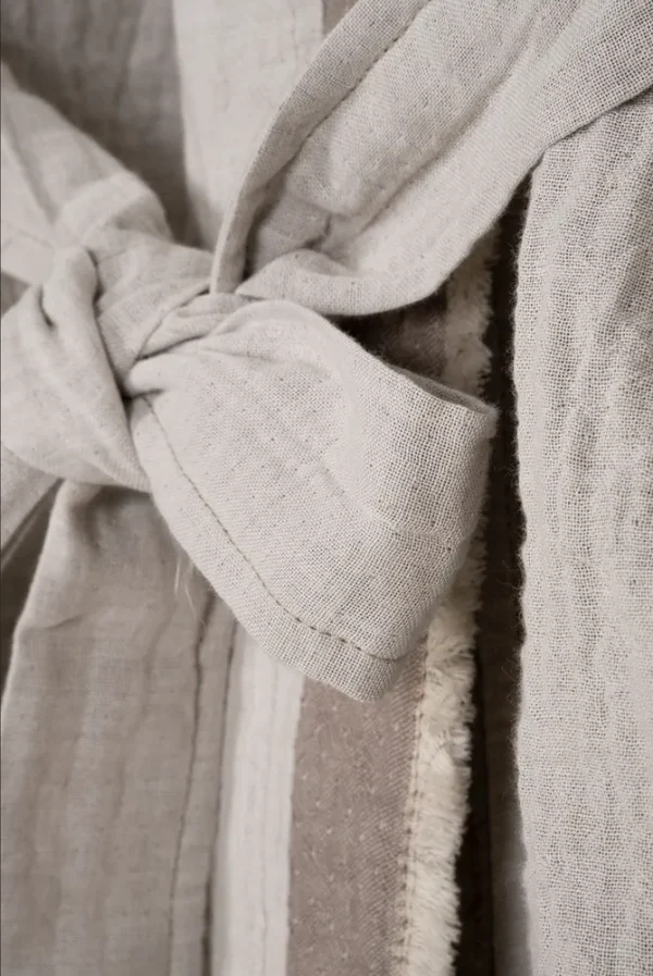 Ecocotton Melsa Dames ochtendkleed 100% biologisch katoen Mousseline Beige