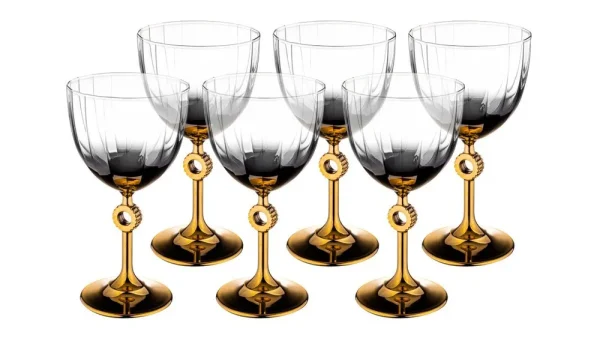 Bambum Vibe 6 stuks Glazen beker Set Gold 280 ml