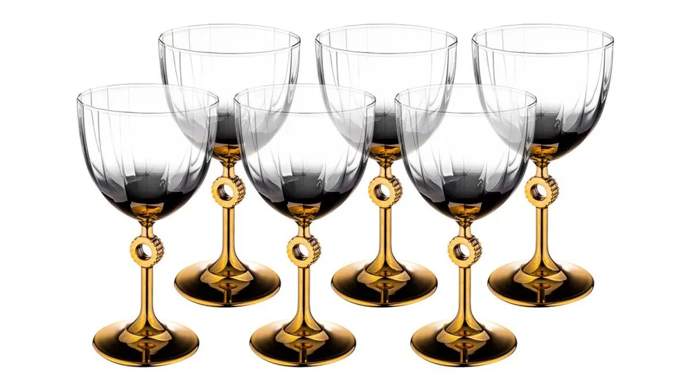 Bambum Vibe 6 stuks Glazen beker Set Gold 280 ml