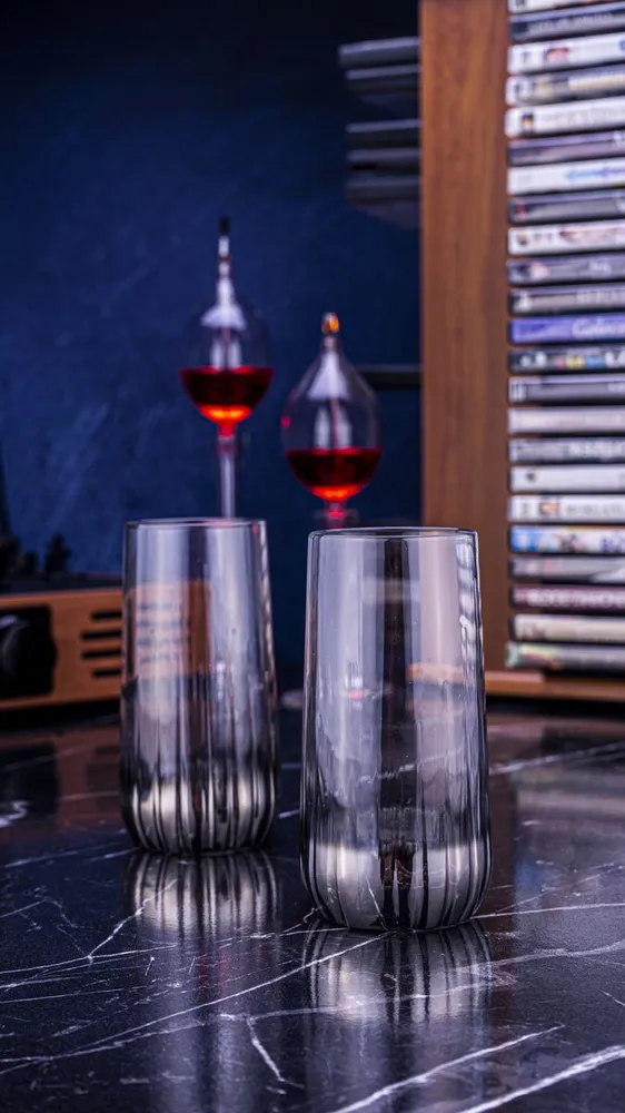 Bambum Vibe 6 stuks Frisdrank glazen Zilver 360 ml - Afbeelding 2