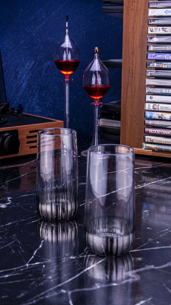 Bambum Vibe 6 stuks Frisdrank glazen Zilver 360 ml