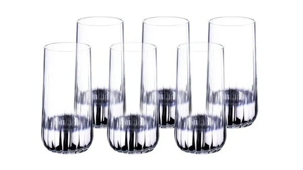 Bambum Vibe 6 stuks Frisdrank glazen Zilver 360 ml