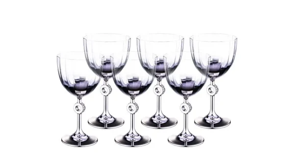 Bambum Vibe 6 stuks Glazen beker Set Zilver 280 ml