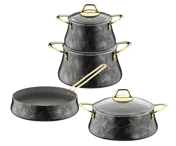 Brioni Marble 7 delige pannenset zwart