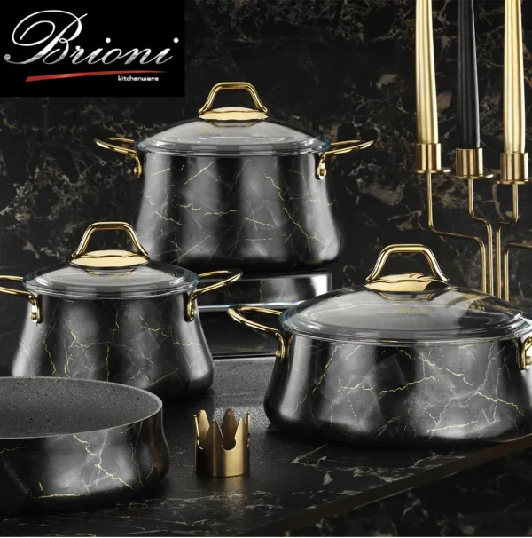 Brioni Marble 7 delige pannenset zwart