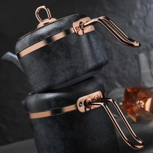 Brioni Royal Stone Theepot Set Antraciet Koper