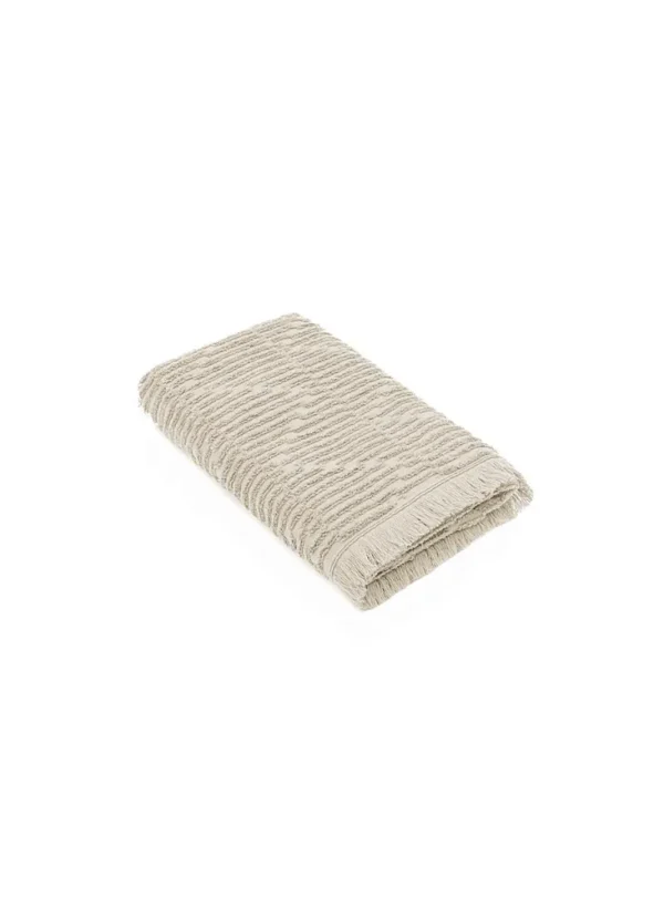 Green Black Anisa Badlaken 100% Katoen Gekamd Jacquard Beige 80x150 Cm