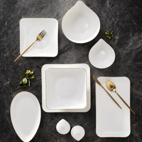 Karaca Streamline Elinor 30 Delige 6 Persoons Gouden Dinerset