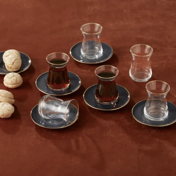 Karaca Retro Antraciet Theeset Voor 6 Personen