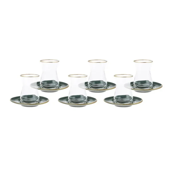 Karaca Retro 12 Delige Groene Theeset Voor 6 Personen