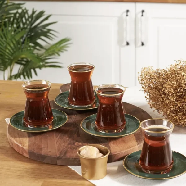 Karaca Retro 12 Delige Groene Theeset Voor 6 Personen