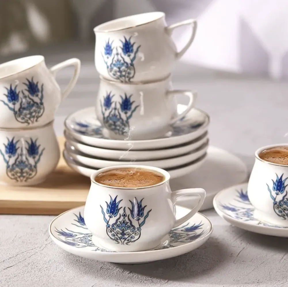 Karaca İznik New Form Koffiekopset voor 6 Personen 90 ml - Afbeelding 2