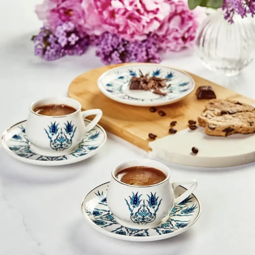 Karaca İznik New Form Koffiekopset voor 6 Personen 90 ml - Afbeelding 1
