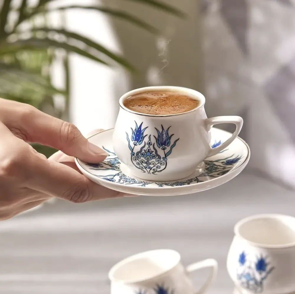 Karaca İznik New Form Koffiekopset voor 6 Personen 90 ml - Afbeelding 3