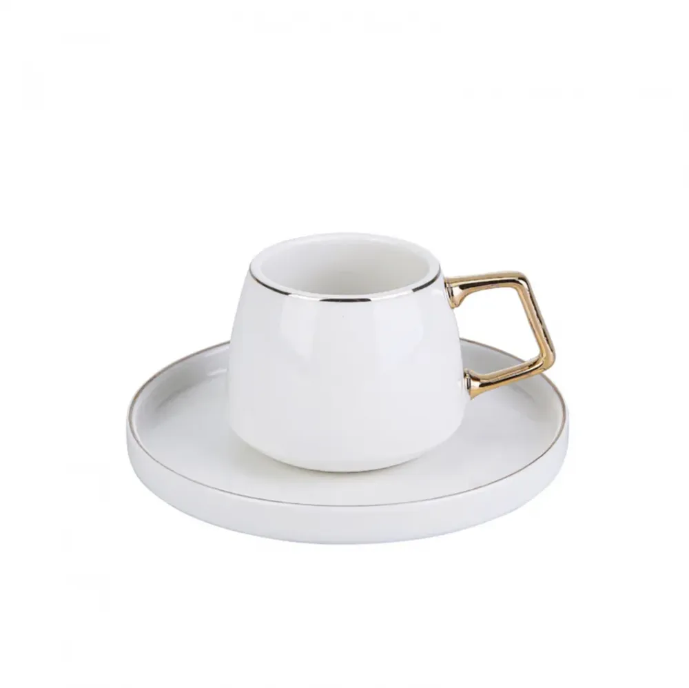 Karaca Saturn Koffie Kopjes Set voor 6 Personen 90 ml Goud - Afbeelding 3
