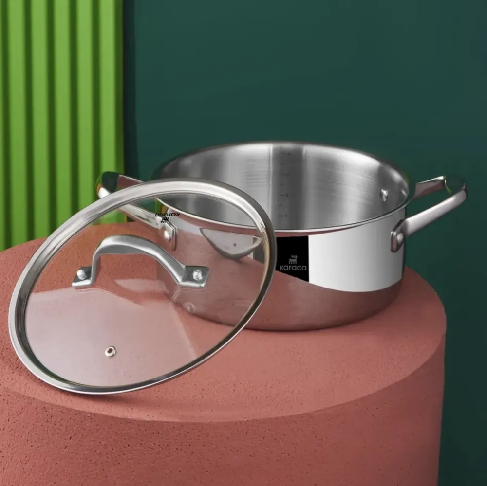 Karaca Power Steel 3 Ply 24 Cm Stalen Kookpot 4,6 Lt - Afbeelding 1
