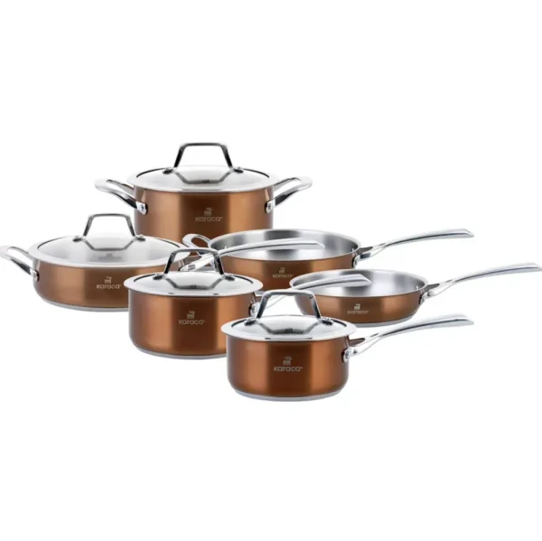 Karaca Rosegold Roestvrijstalen Kookgerei Set 10 Delig