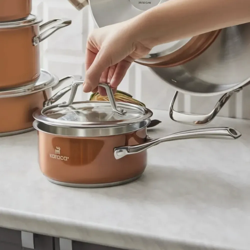 Karaca Rosegold Roestvrijstalen Kookgerei Set 10 Delig - Afbeelding 3