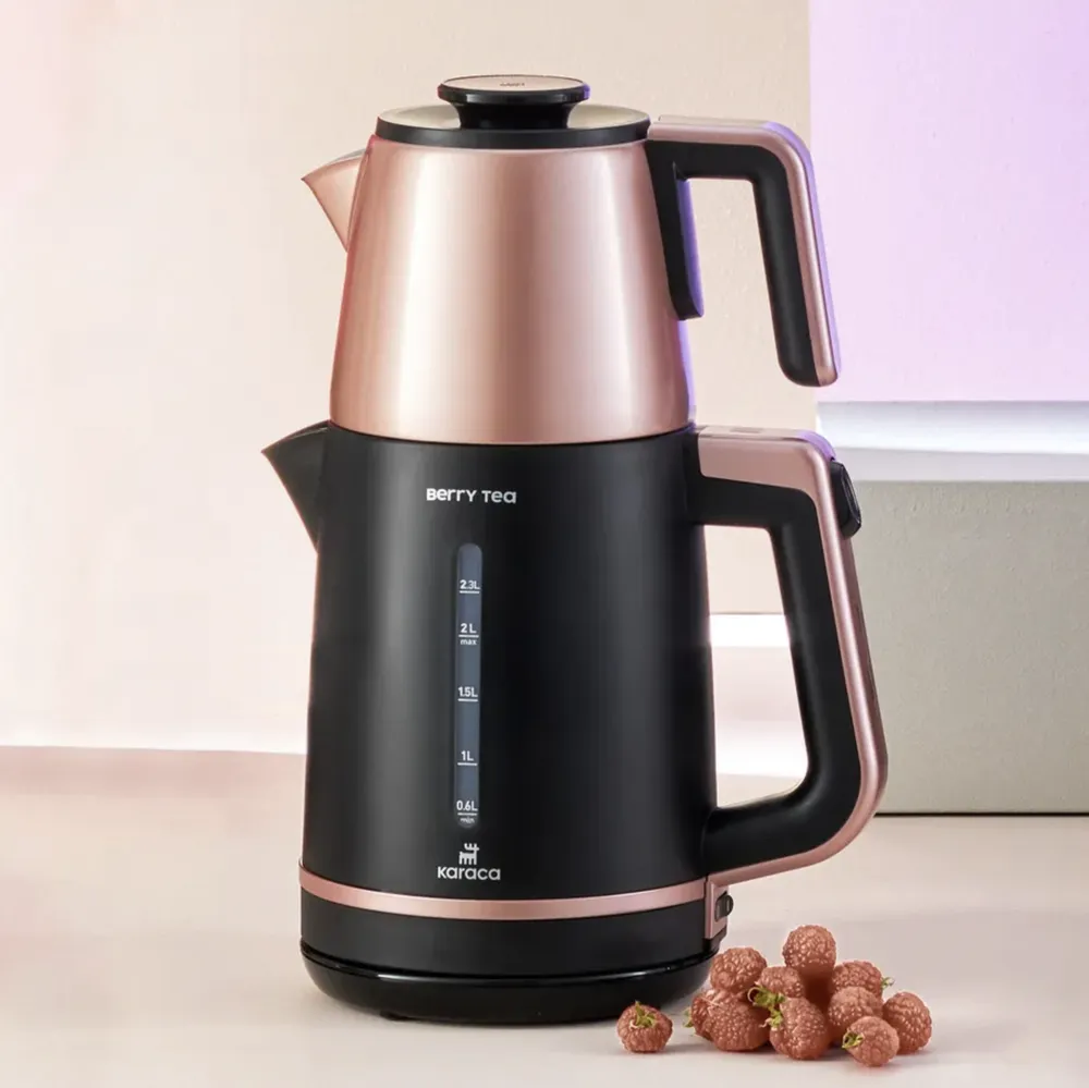 Karaca Berry Tea XL 2in1 Theezetter En Waterkoker Roseberry - Afbeelding 1