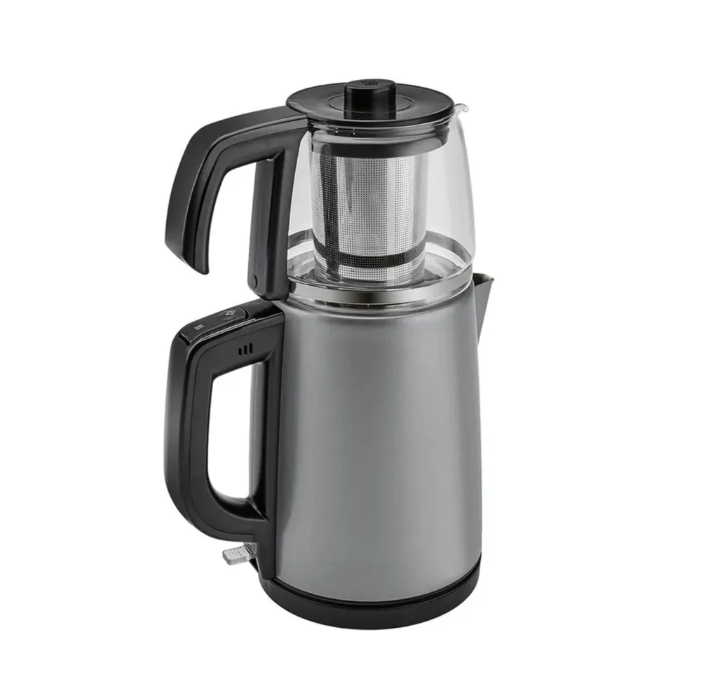 Karaca Tea Glass Antraciet Inox Stalen Waterkoker En Theemachine - Afbeelding 2