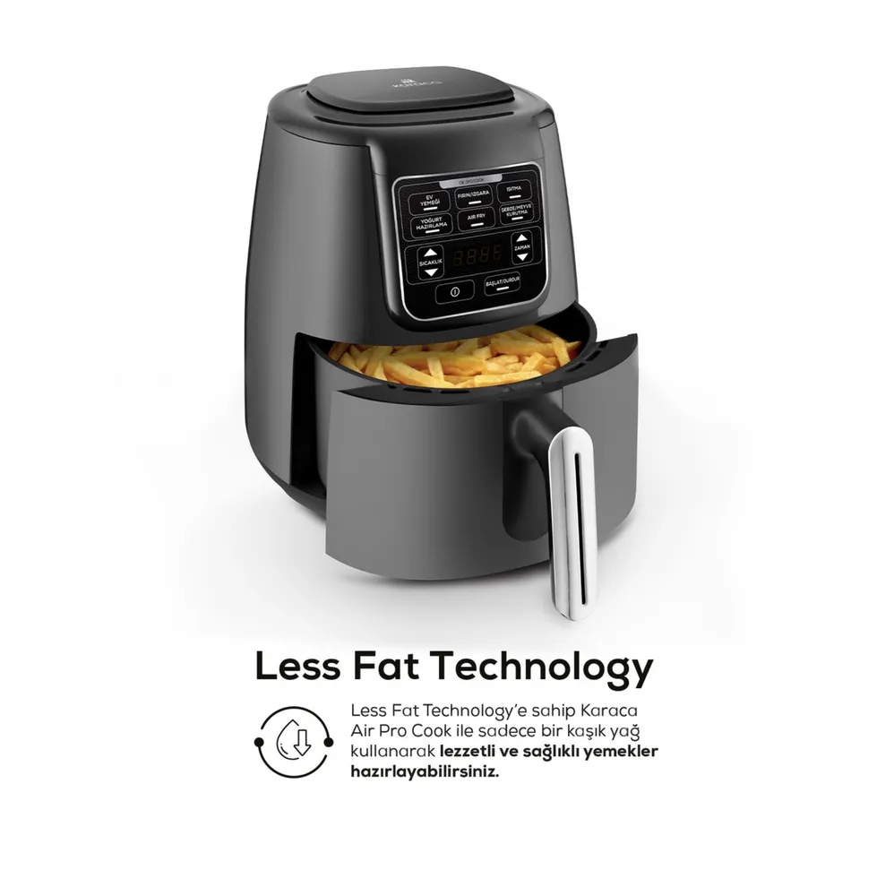 Karaca Air Cook XL 2 in 1 sprekende airfryer Space Grijs - Afbeelding 4