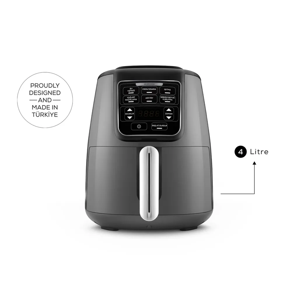 Karaca Air Cook XL 2 in 1 sprekende airfryer Space Grijs - Afbeelding 5