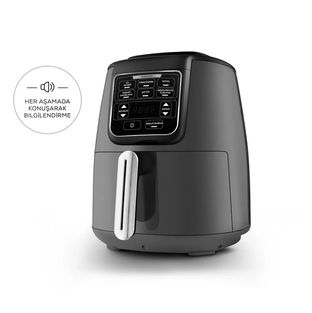 Karaca Air Cook XL 2 in 1 sprekende airfryer Space Grijs - Afbeelding 6