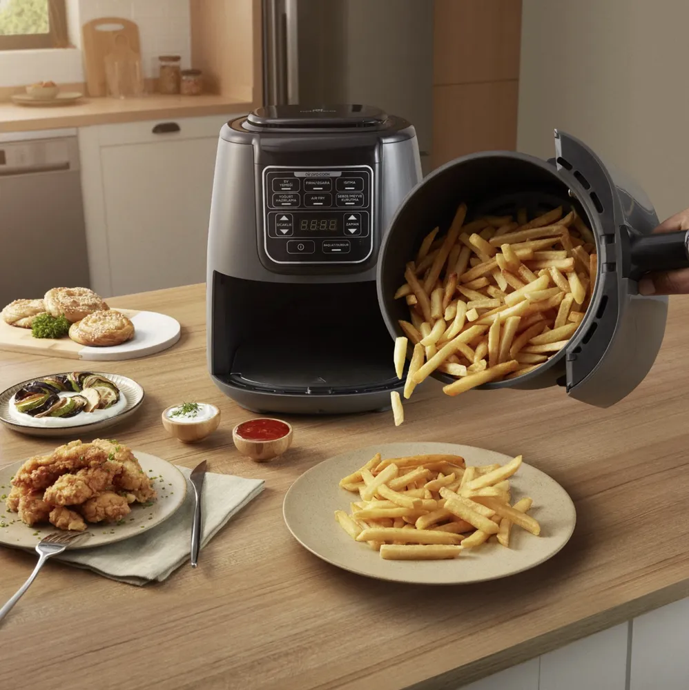 Karaca Air Cook XL 2 in 1 sprekende airfryer Space Grijs - Afbeelding 8