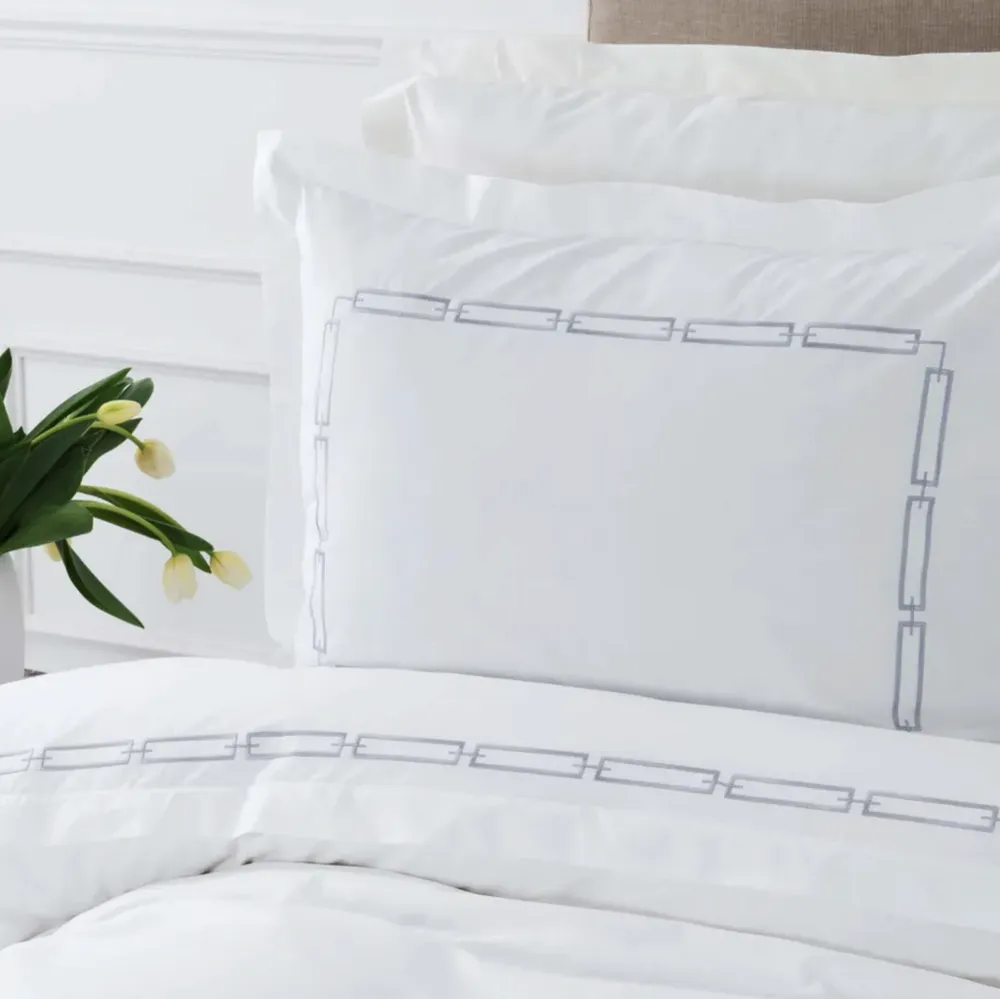 Karaca Home White Collection Oriane Grijs Geborduurd Perkaal Tweepersoons Dekbedovertrek Set - Afbeelding 4