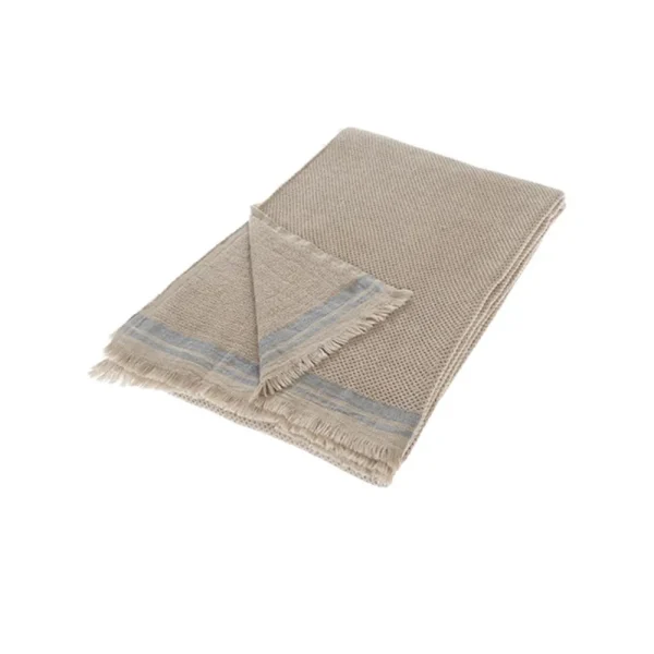 Buldans Petra Bedsprei 240x260 cm Beige/Levendig Blauw