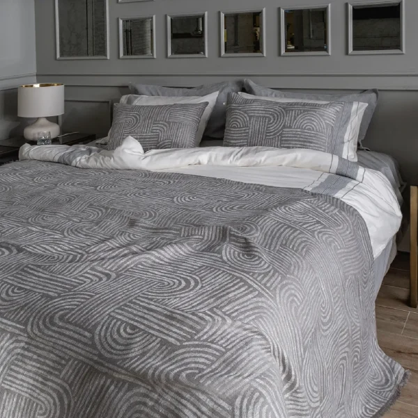 Buldans Miro 100% Linnen Bedsprei 180x240 cm Grijs