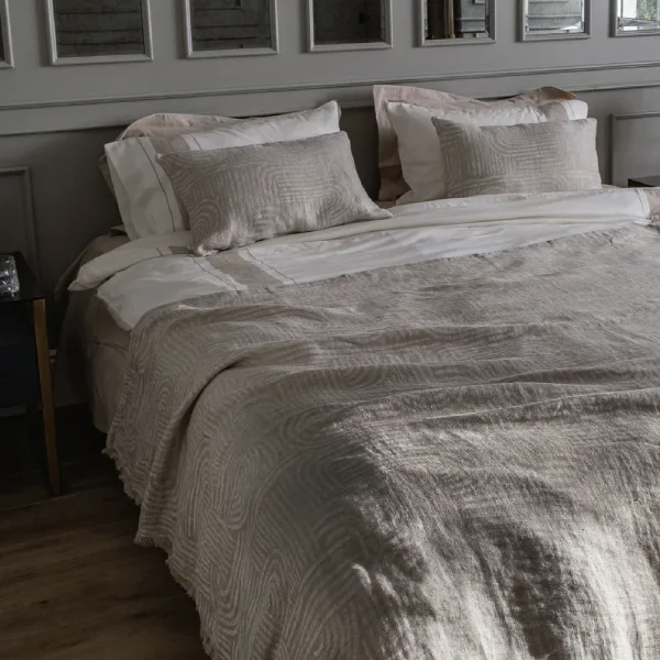 Buldans Miro 100% Linnen Bedsprei 180x240 cm Naturel