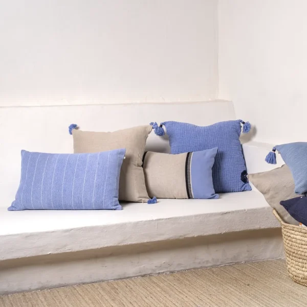 Buldans Bone Kussen 35x55 cm Blauw