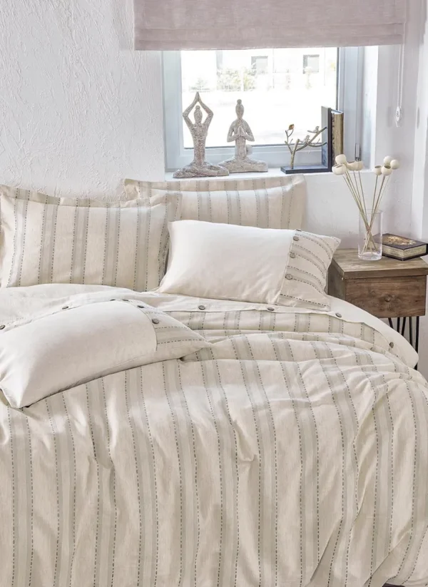 Ecocotton Delfin Dekbedovertrek Set 100% Organisch Katoen Linnen Groen 200x220cm