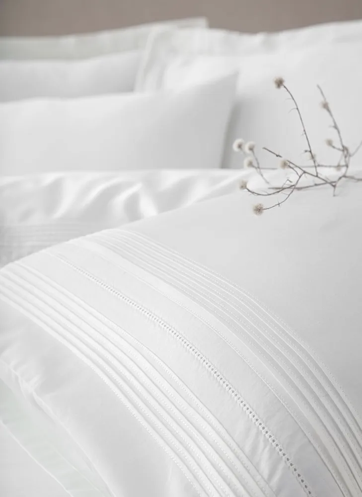 Ecocotton Rana Dekbedovertrek Set 100% Biologisch Katoen 300 TC Satijn Creme 200x220cm - Afbeelding 2