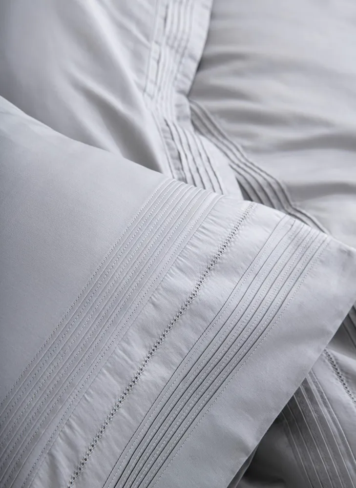 Ecocotton Rana Dekbedovertrek Set 100% Biologisch Katoen 300 TC Satijn Grijs 200x220cm - Afbeelding 2