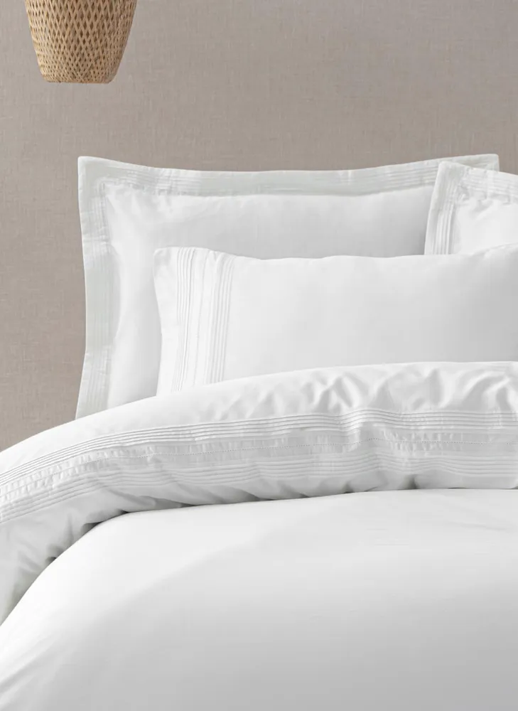 Ecocotton Rana Dekbedovertrek Set 100% Biologisch Katoen 300 TC Satijn Creme 200x220cm - Afbeelding 1