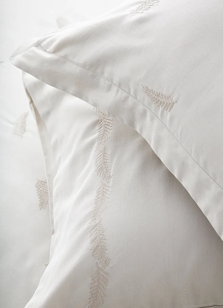 Ecocotton Guz Dekbedovertrek Set 100% Biologisch Satijn Katoen Brodeli Beige 200x220 cm - Afbeelding 2