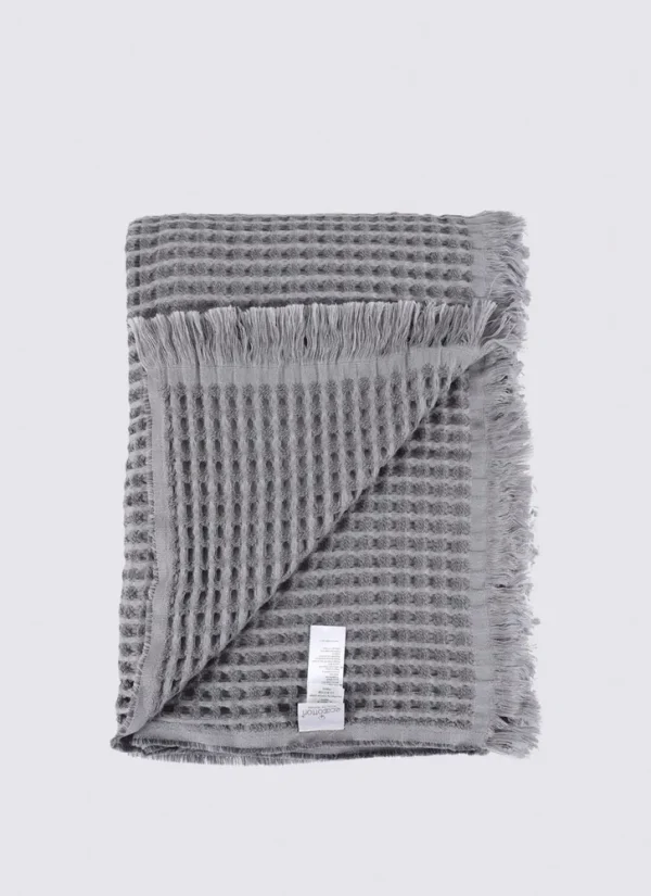 Ecocotton Seren Tweepersoons Deken 100% Biologisch Katoen Melange Antraciet 220x240 Cm