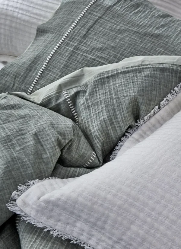 Ecocotton Armina Tweepersoons Bedsprei Set 100% Biologisch Katoen Mousseline Gevuld Crème 240X260 Cm
