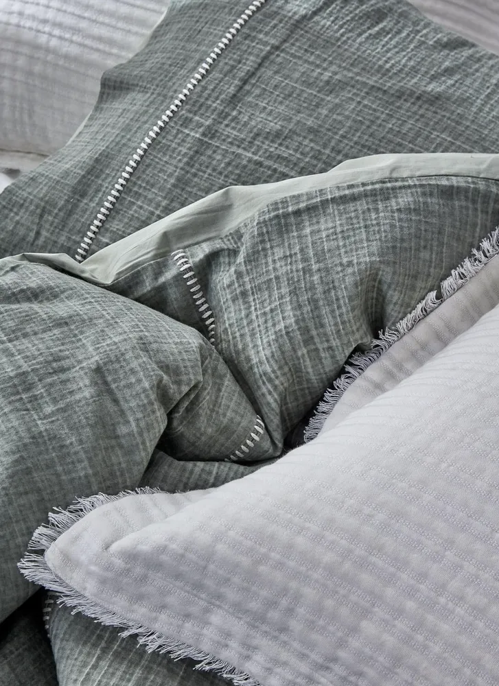 Ecocotton Armina Tweepersoons Bedsprei Set 100% Biologisch Katoen Mousseline Gevuld Crème 240X260 Cm - Afbeelding 1